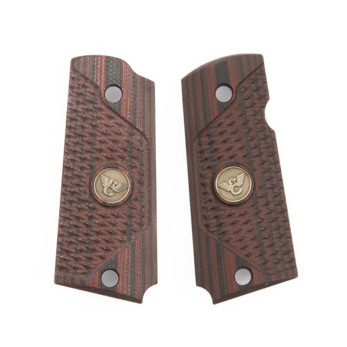 GRIPS, 1911, SENTINEL, ULTRA THIN, G10, BLACK CHERRY, BEVELED BOTTOM