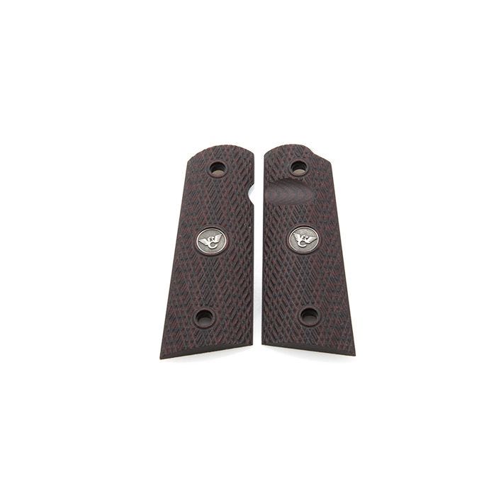 GRIPS, 1911, FULL-SIZE, SLANT, G10, BLACK CHERRY, FLAT BOTTOM