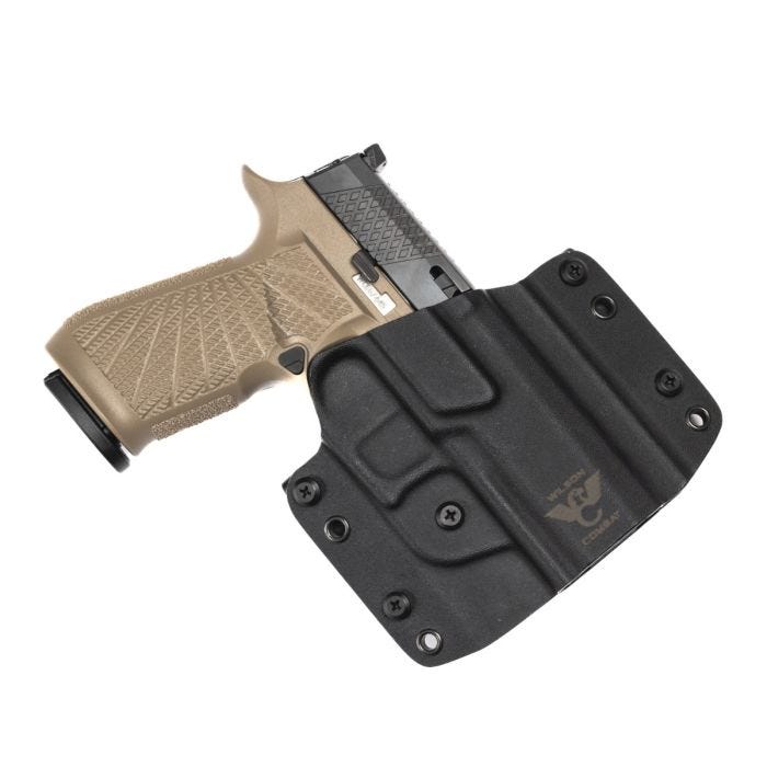 HOLSTER, SIG SAUER P320 CARRY, ARKY CUSTOMS, RIGHT HAND, 1.5" BELT, OWB, BLACK KYDEX