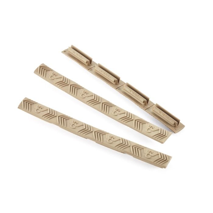 RAIL COVER, M-LOK, WILSON COMBAT, 4 SLOT, PACKAGE OF 3, FLAT DARK EARTH