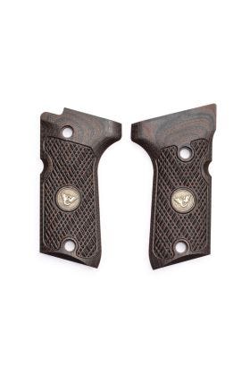 GRIPS, BERETTA, 92/96 COMPACT, ULTRA THIN, G10, BLACK CHERRY