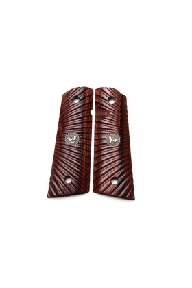 GRIPS, 1911, FULL-SIZE, STARBURST, COCOBOLO, FLAT BOTTOM