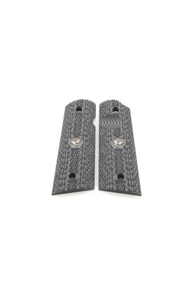 GRIPS, 1911, FULL-SIZE, SLANT, G10, GRAY/BLACK, FLAT BOTTOM