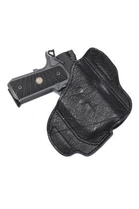 HOLSTER, COMPACT 1911 WITH TLR-3, RIGHT HAND, 1.5" BELT, JASON WINNIE LEATHERGOODS, BLACK ELEPHANT
