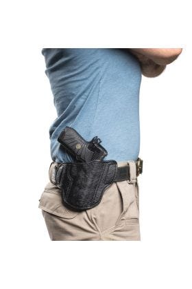 HOLSTER, EDC X9/SFX9 4", RIGHT HAND, 1.5" BELT, JASON WINNIE LEATHERGOODS, BLACK ELEPHANT