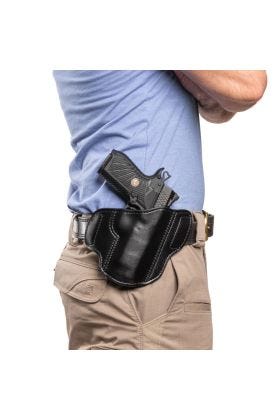 HOLSTER, EDC X9/SFX9 4", RIGHT HAND, 1.5" BELT, JASON WINNIE LEATHERGOODS, BLACK STEER HIDE