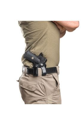 HOLSTER, COMPACT 1911 WITH RAIL, UNDERCOVER PROFESSIONAL, RIGHT HAND, 1.5" BELT, IWB, BLACK LEATHER