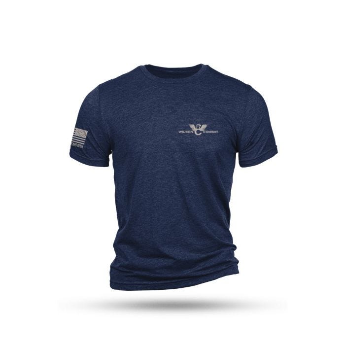 SHIRT, SHORT SLEEVE, NINE LINE APPAREL, LOGO, HEATHER NAVY