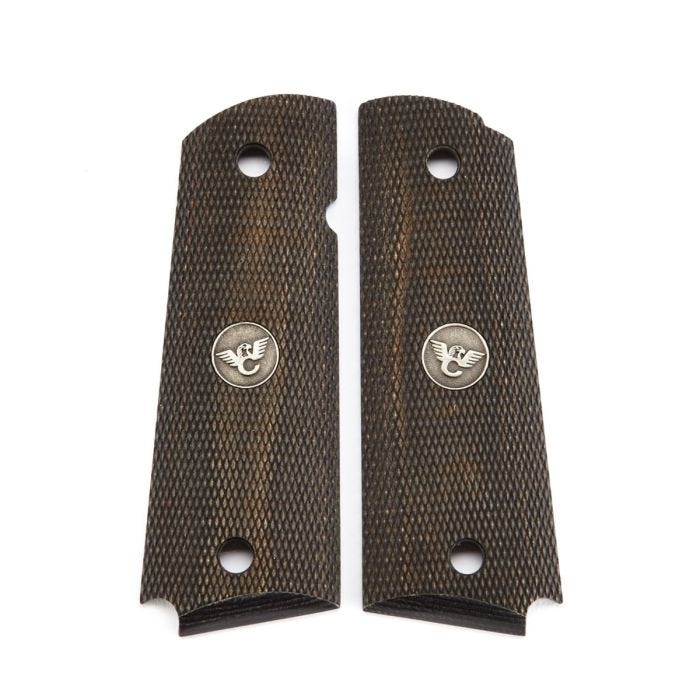 GRIPS, 1911, FULL-SIZE, FULLY CHECKERED, DIAMONDWOOD, BEVELED BOTTOM