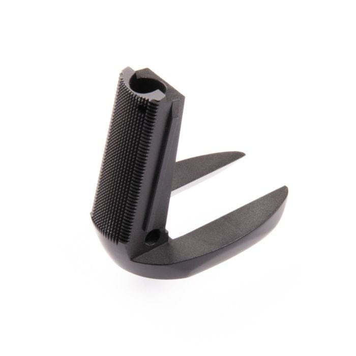 MAGWELL, ONE-PIECE, CHECKERED, BULLET PROOF, COMPACT, ROUND BUTT, ALUMINUM