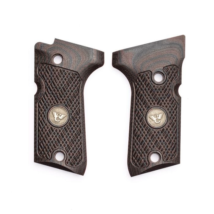 GRIPS, BERETTA, 92/96 COMPACT, ULTRA THIN, G10, BLACK CHERRY
