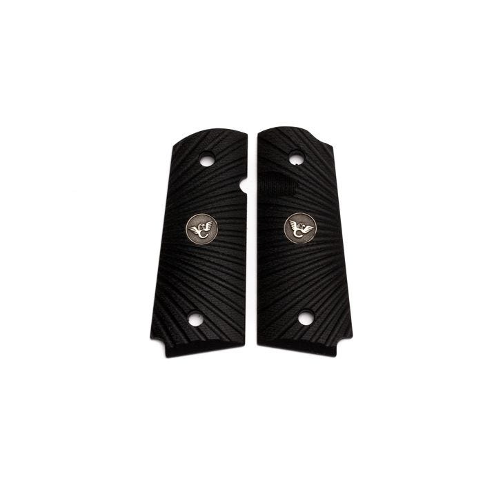 GRIPS, 1911, COMPACT, STARBURST, G10, BLACK, BEVELED BOTTOM