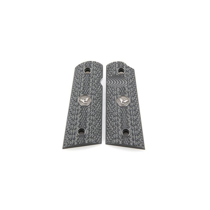 GRIPS, 1911, FULL-SIZE, SLANT, G10, GRAY/BLACK, FLAT BOTTOM