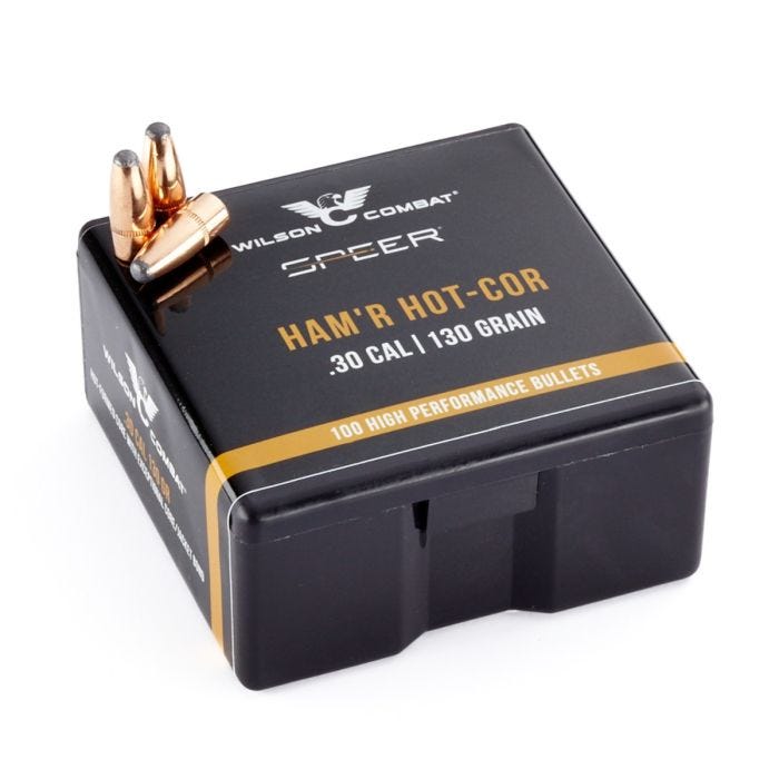 BULLET ONLY, .30 CALIBER, 300 HAM'R, 130GR, SPEER/WILSON COMBAT HOT-COR, 100/BOX