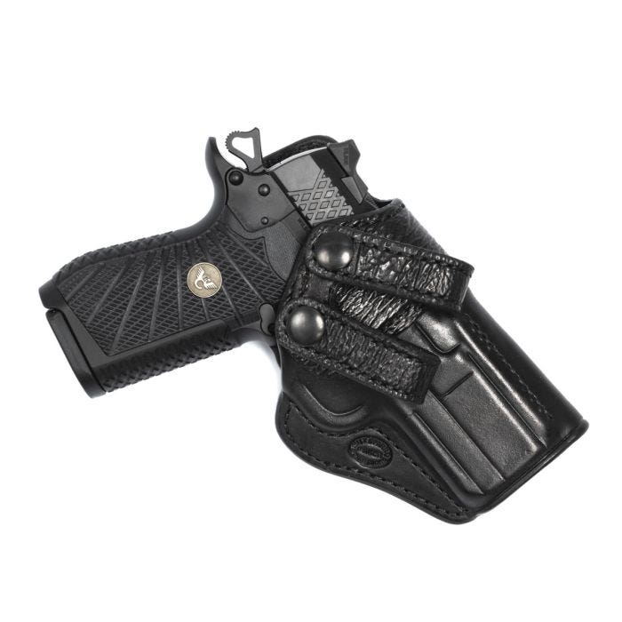 HOLSTER, X9S/SFX9 3.25" WITH RAIL, MILT SPARKS IWB SUMMER SPECIAL II, RIGHT HAND, 1.5" BELT, BLACK HORSEHIDE SHARK TRIM