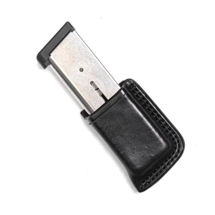 MAGAZINE POUCH, 1911, SINGLE SNAP, RIGHT HAND, 1.5" BELT, BLACK LEATHER